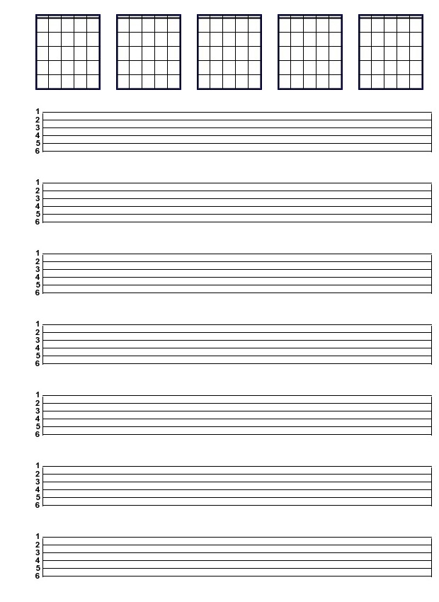 Free Printable Guitar Tab Sheets